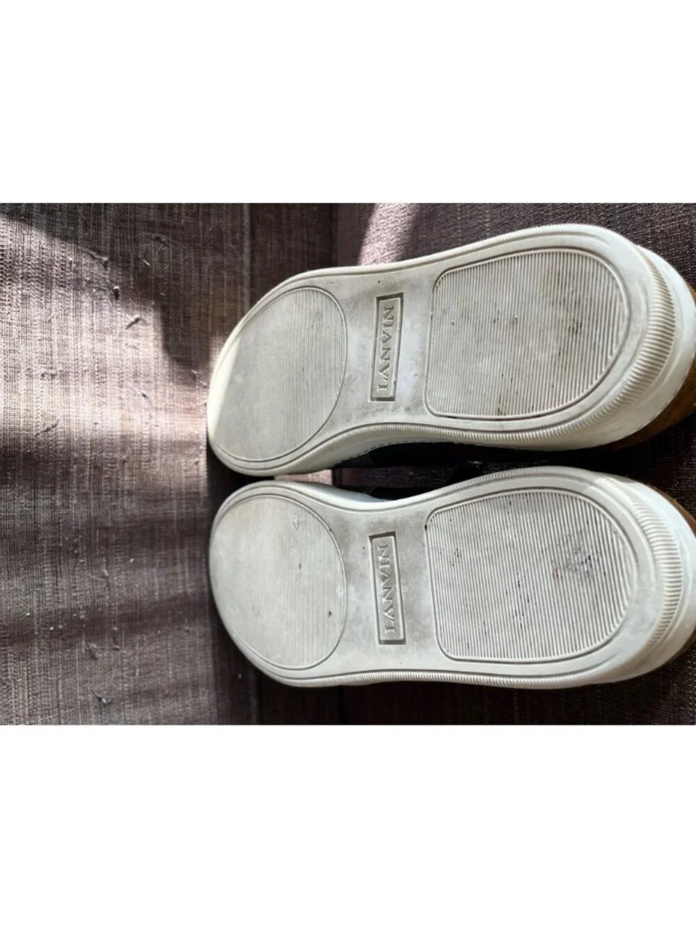LANVIN Men's Two Tone Suede Leather Slip On Sneakers Size‎ 8